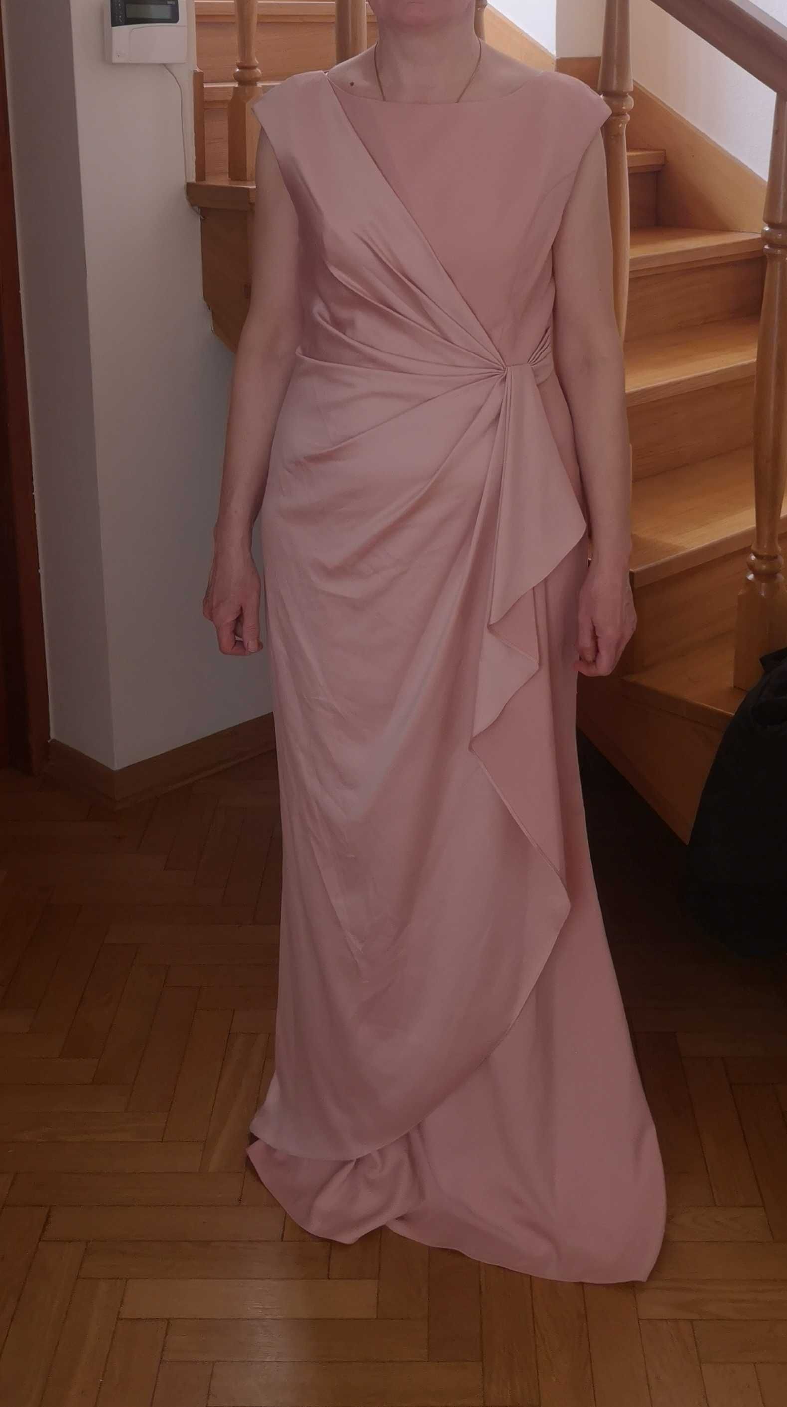 Suknia wieczorowa różowa Adrianna Papell, rozmiar 40