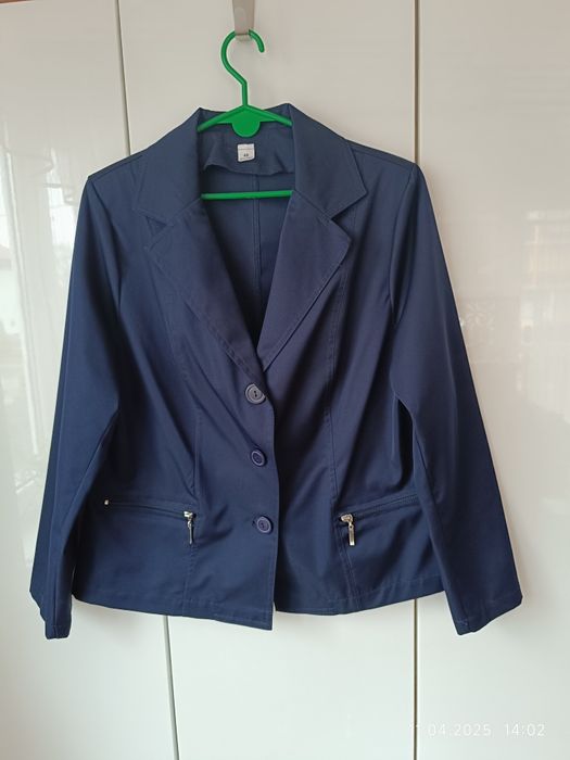 Granatowy żakiet damski r 46 elegancki