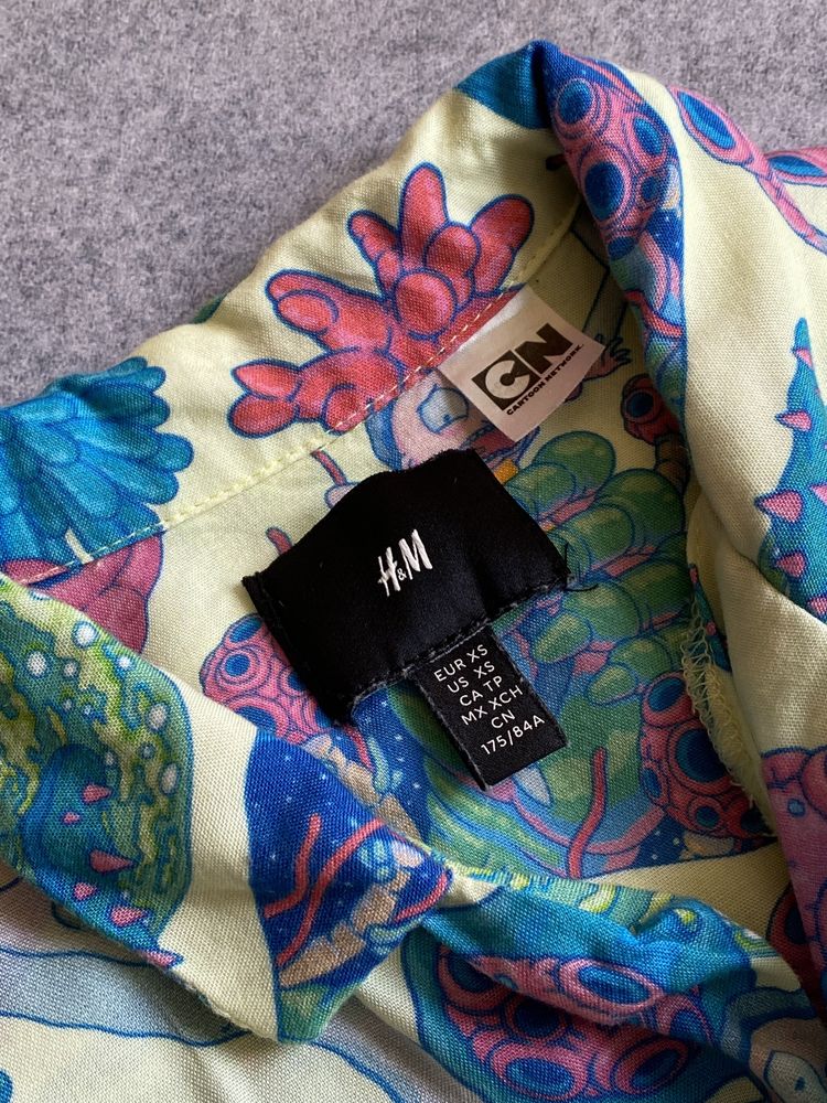 H&M Rick & Morty оригінал чоловіча сорочка гавайка гавайська шведка