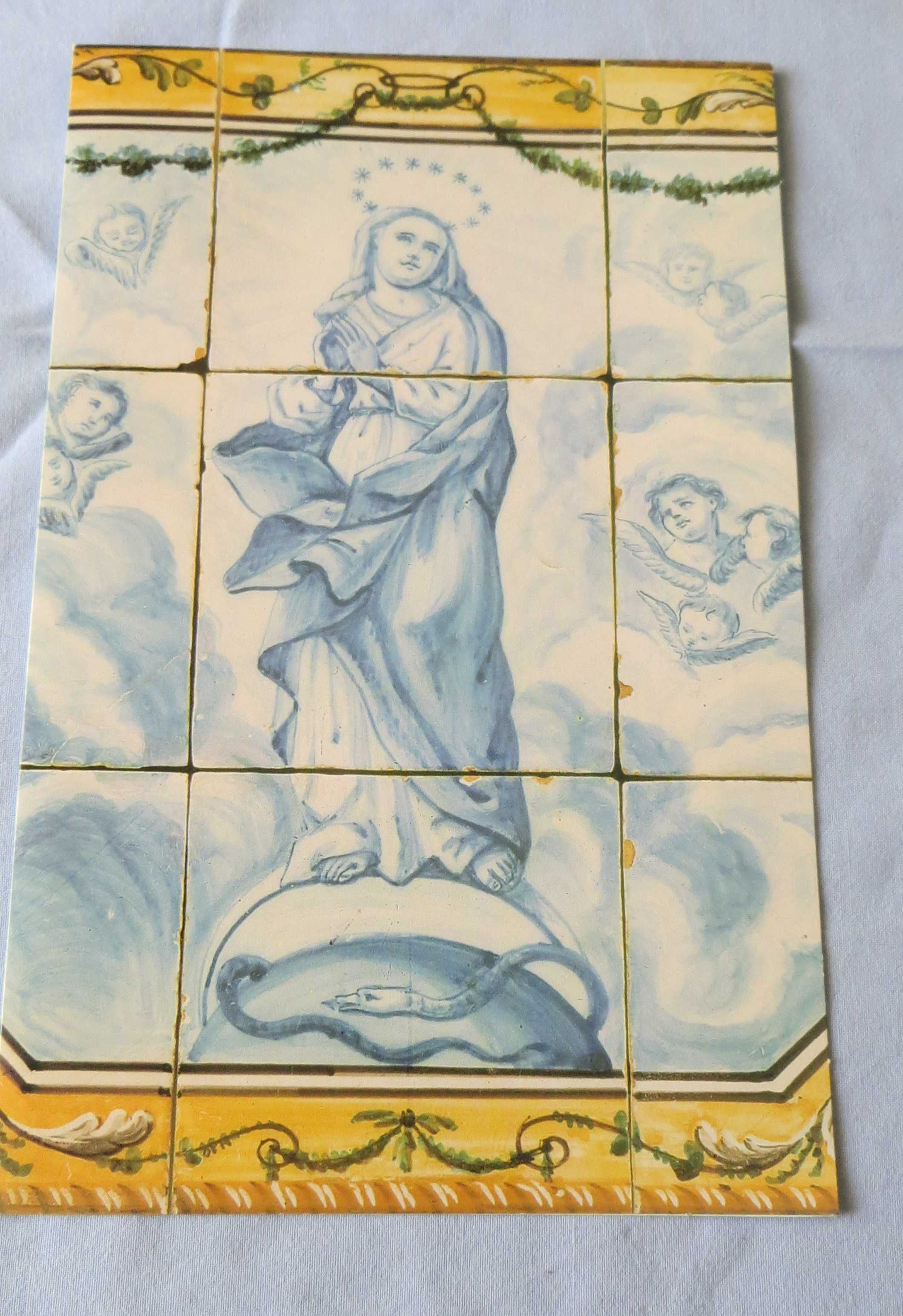 Postais Antigos Azulejos Arte Sacra - Medida  Postal : 21 X 13,5 cm