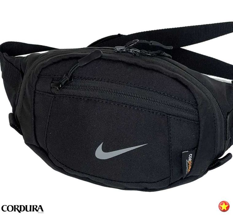 Бананка Nike Cordura 1000D Black — міська сумка з сірим логотипом