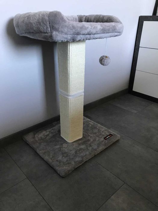 Drapak dla kota NOWY z platformą z pluszu 40 x 30 cm, 71 cm jasnoszary