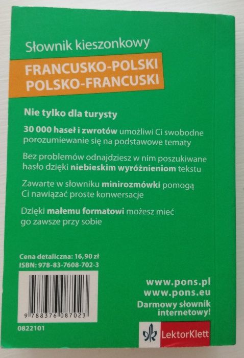 PONS Słownik francusko-polski, polsko-francuski 30 tys. haseł