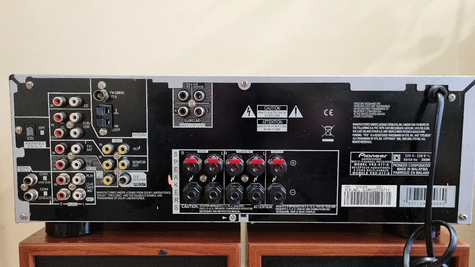 Zestaw głośników kina domowego Jamo S412 i Amplituner Pioneer VSX 417