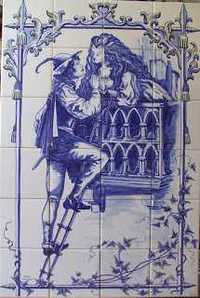 Painel de azulejos Romeu e Julieta