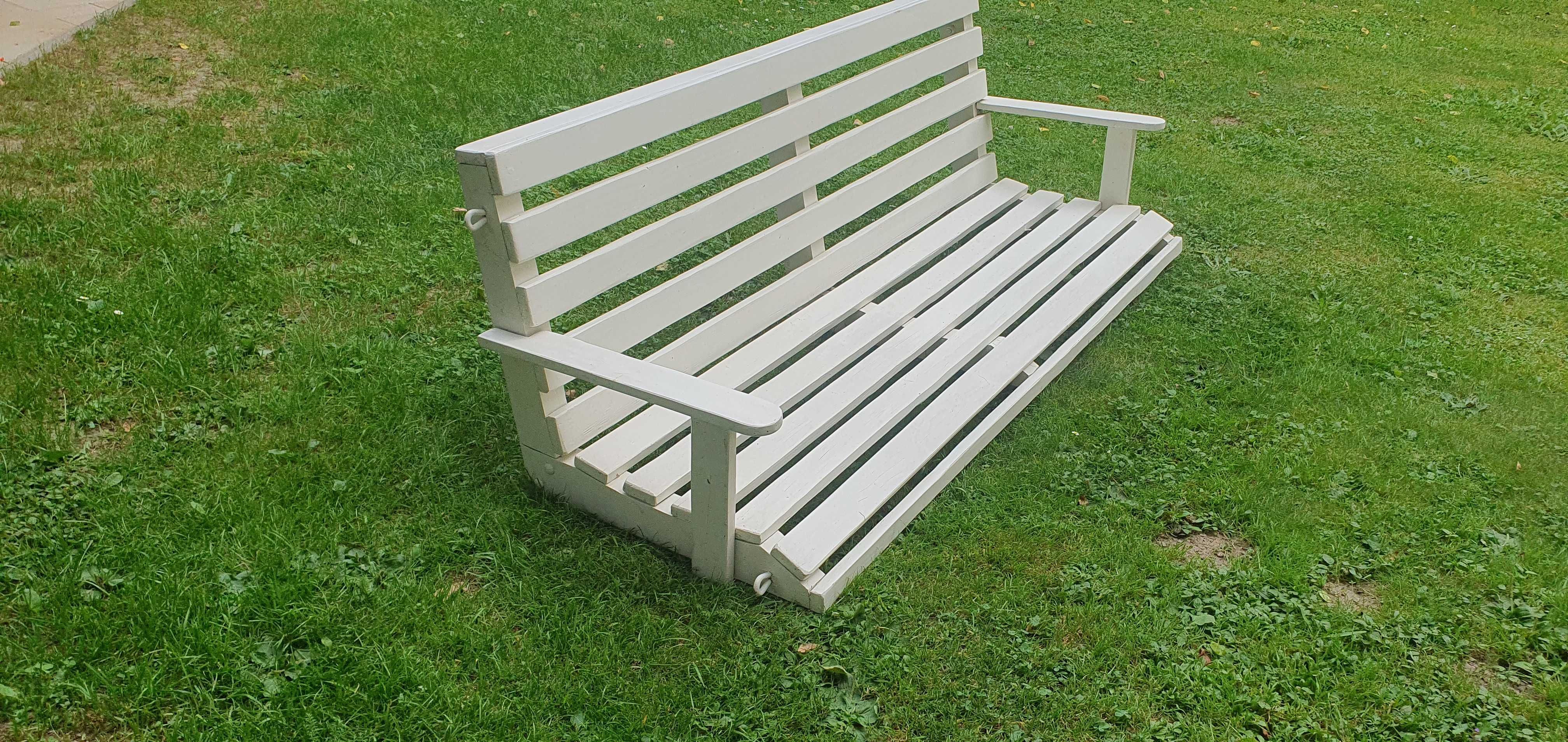 Huśtawka , ławka ogrodowa biała 165cm