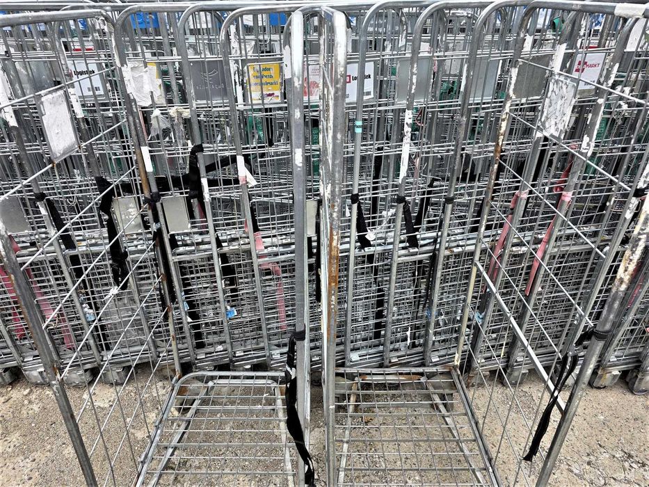 Wózek Transportowy Gniazdowy Magazynowy Kurierski Siatkowy Rolkontener