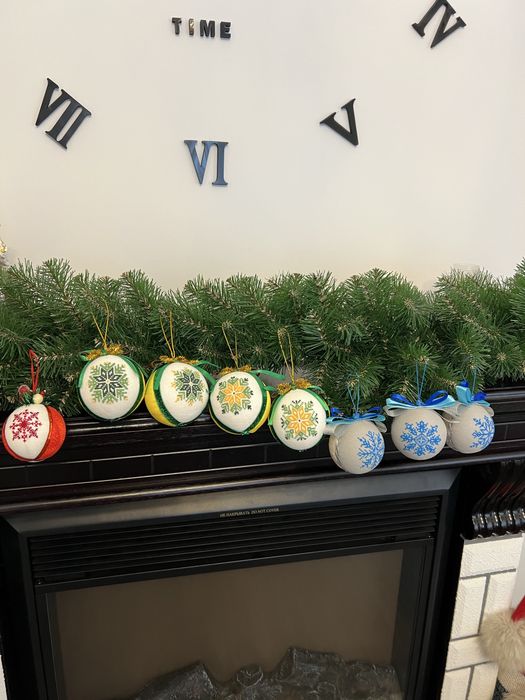 Ялинкові кульки вишиті