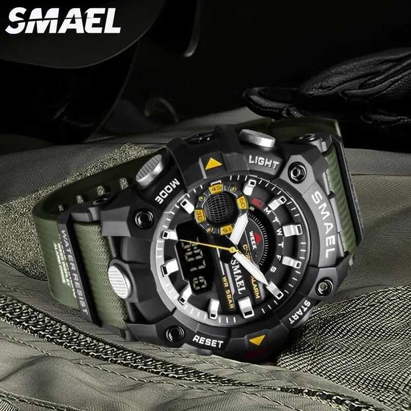 Millitarny zegarek męski Smael sportowy elektroniczny cyfrowy LED WR50