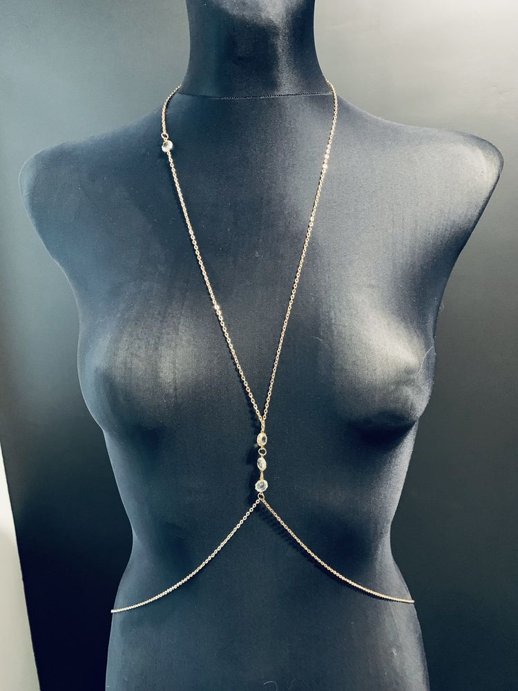 Łańcuszek na ciało złoty biżuteria na ciało body chain