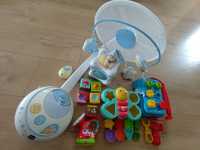 Chicco karuzela i projektor, zabawki Fisher Price i Clementoni