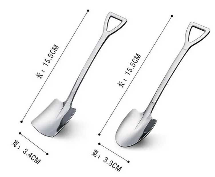Набор десертных ложек в виде лопаты (2шт.) Золото/Серебро