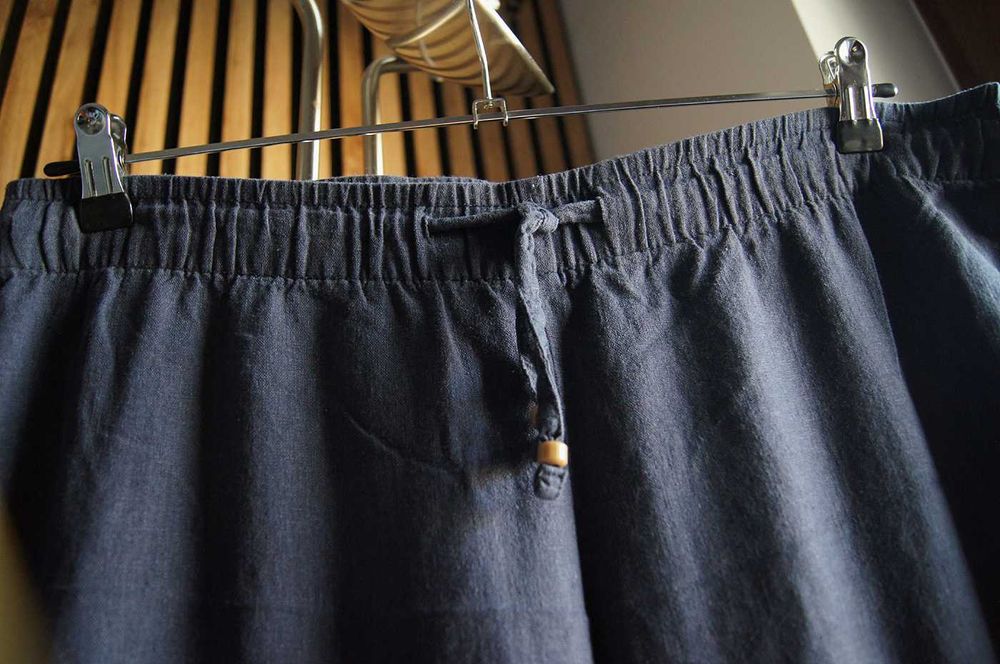 spodnie lniane na lato L/XL Esmara granat