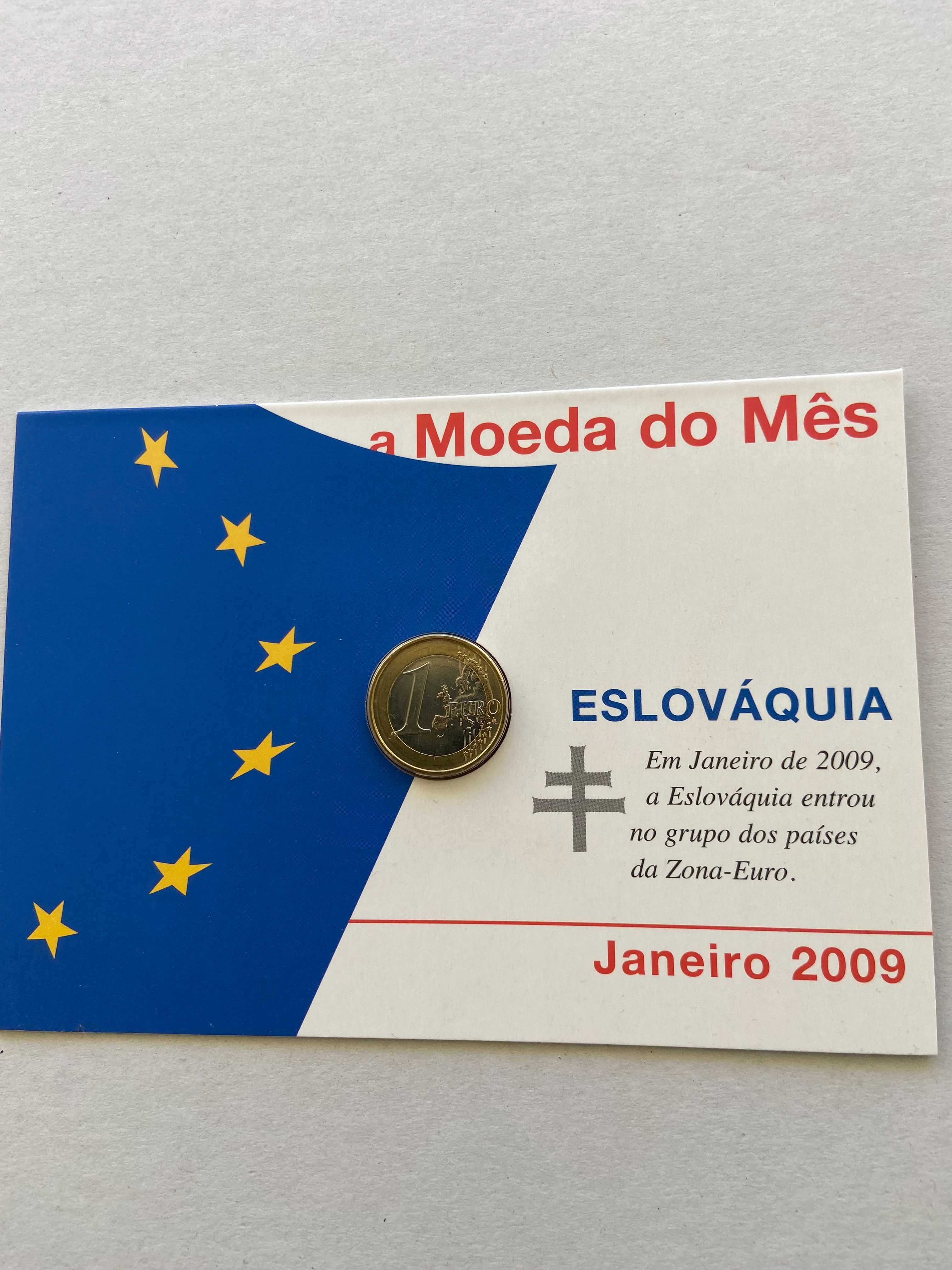 Conjunto de moedas de 1 Euro