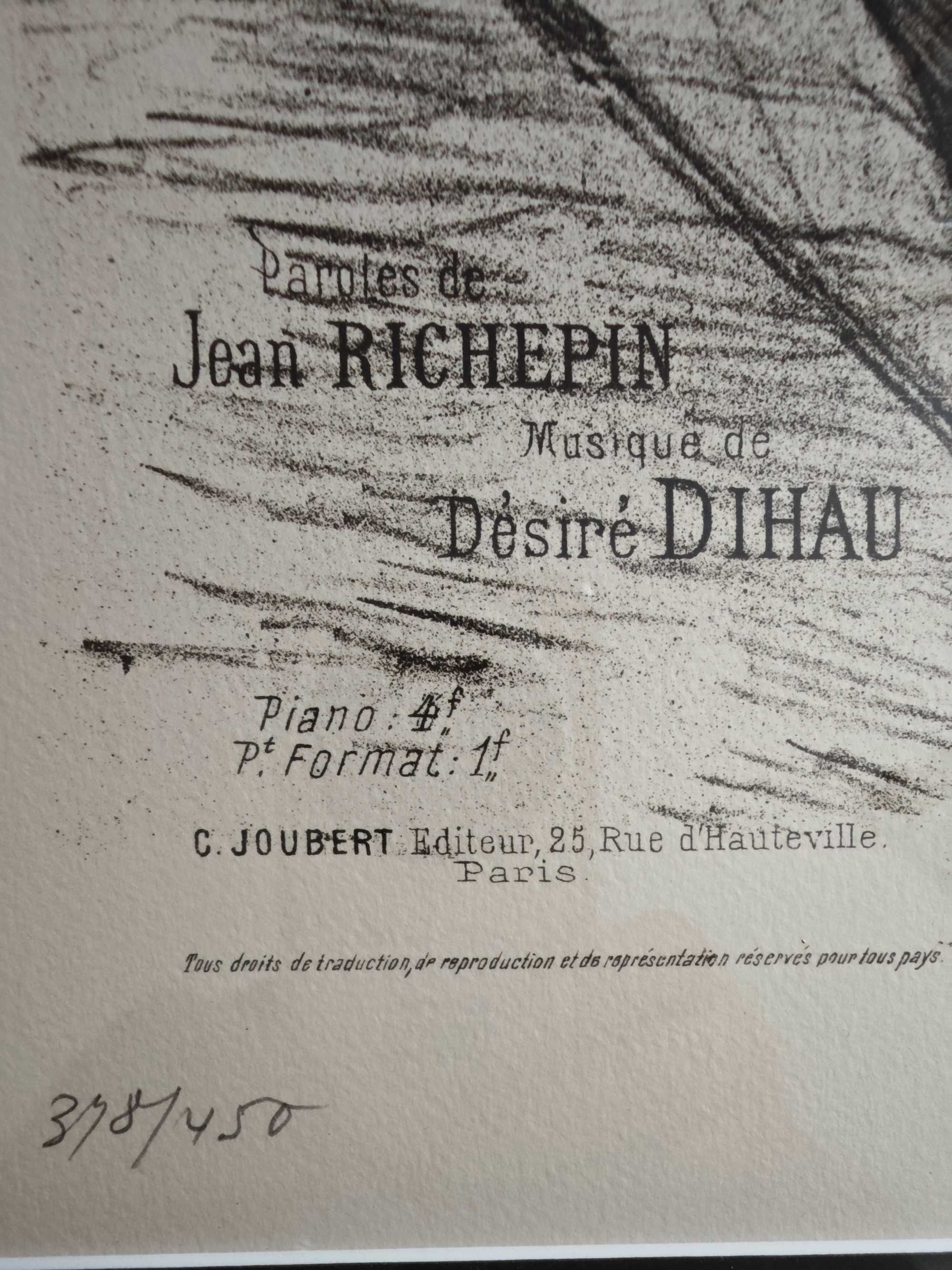 Henri de Toulouse-Lautrec Oceano Nox /Nuit en Mer orginalna litografia