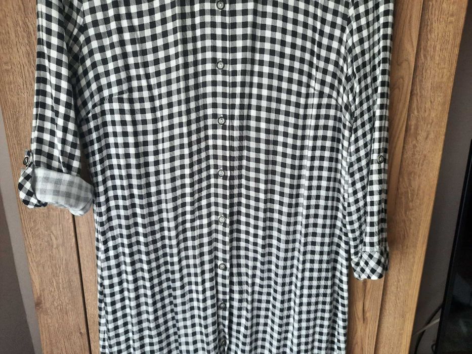 SALKO długa koszula w kratę tunika 38 M