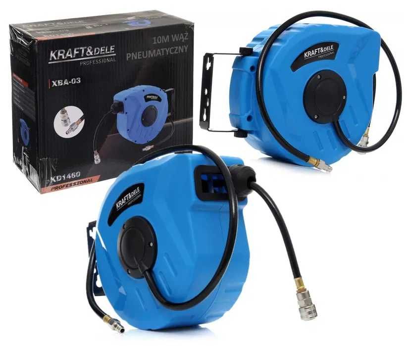 Wąż pneumatyczny przewód ciśnieniowy zwijany na bębnie 10m zwijadło