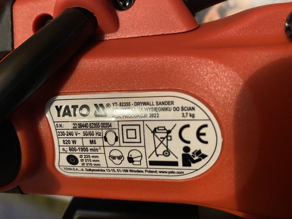 Шліфмашина (Жираф)Yato YT-82355 Led 820W з пилососом