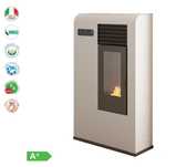 Piec Eva Calor ZITA stalowy na pellet 7,5 kW biały