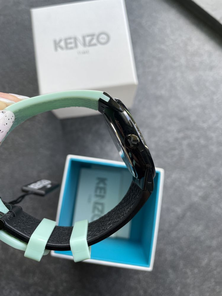 Kenzo nowy zegarek z metką czarno miętowy