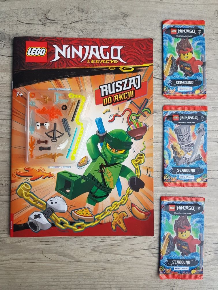 Zestaw Ninjago książeczka+klocki+15 kart NOWE