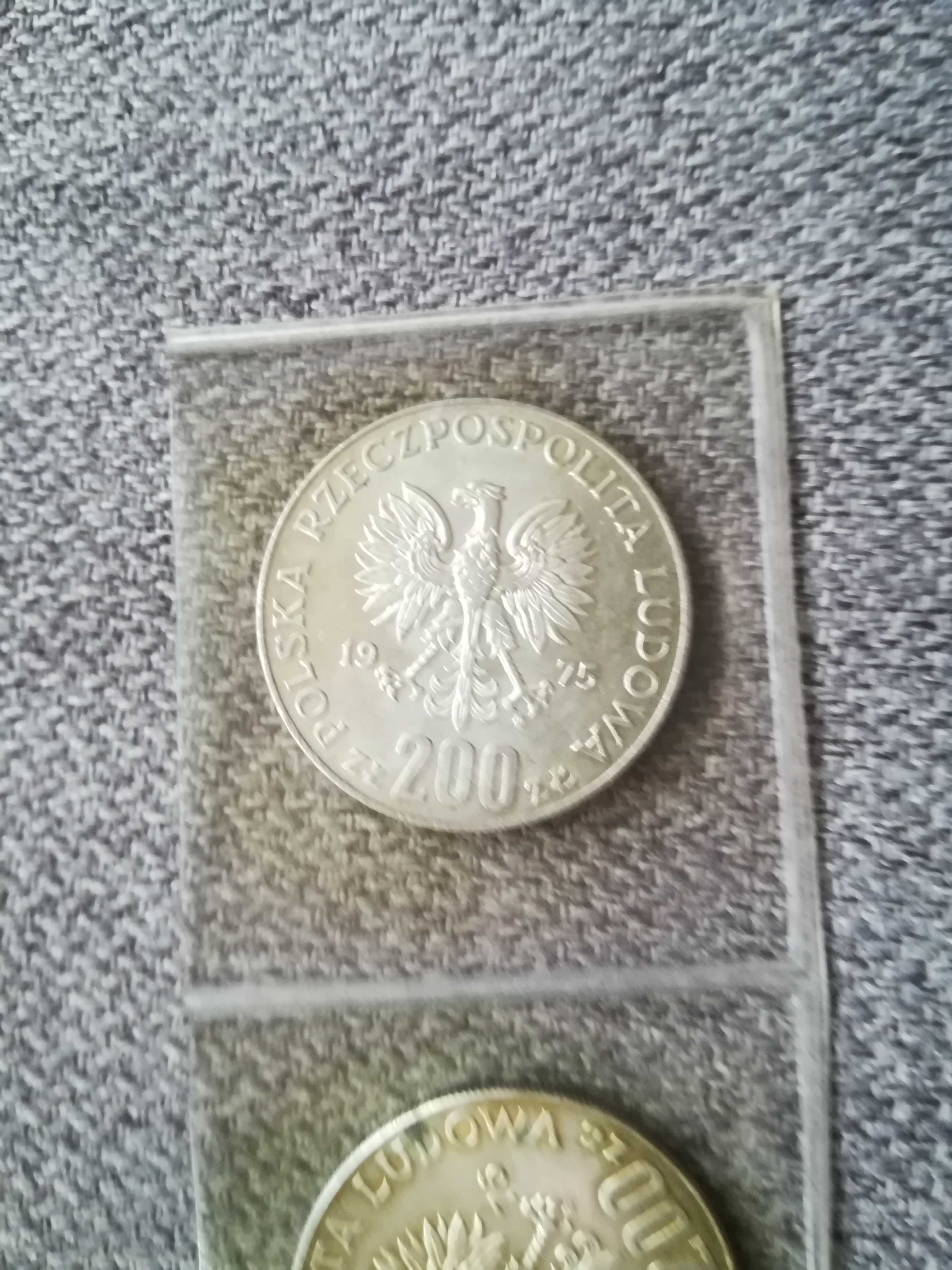 monety 200 złotych prl 1974r 1975r 1976r