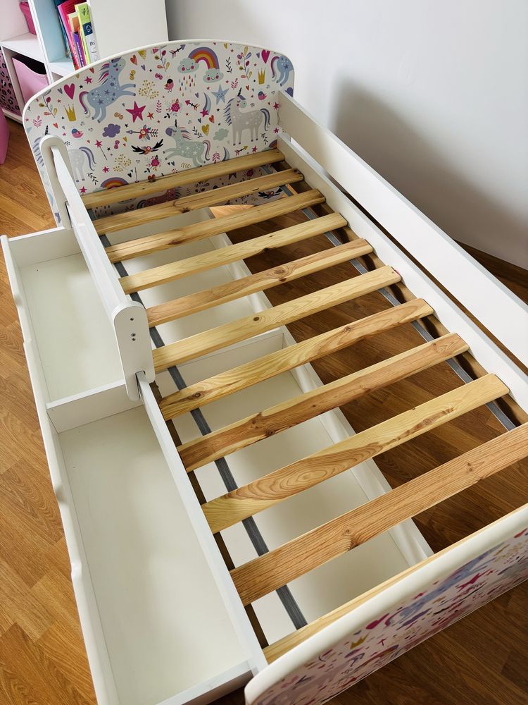 Łożko 160x80 jednorozce szuflada ochronka materac 160x