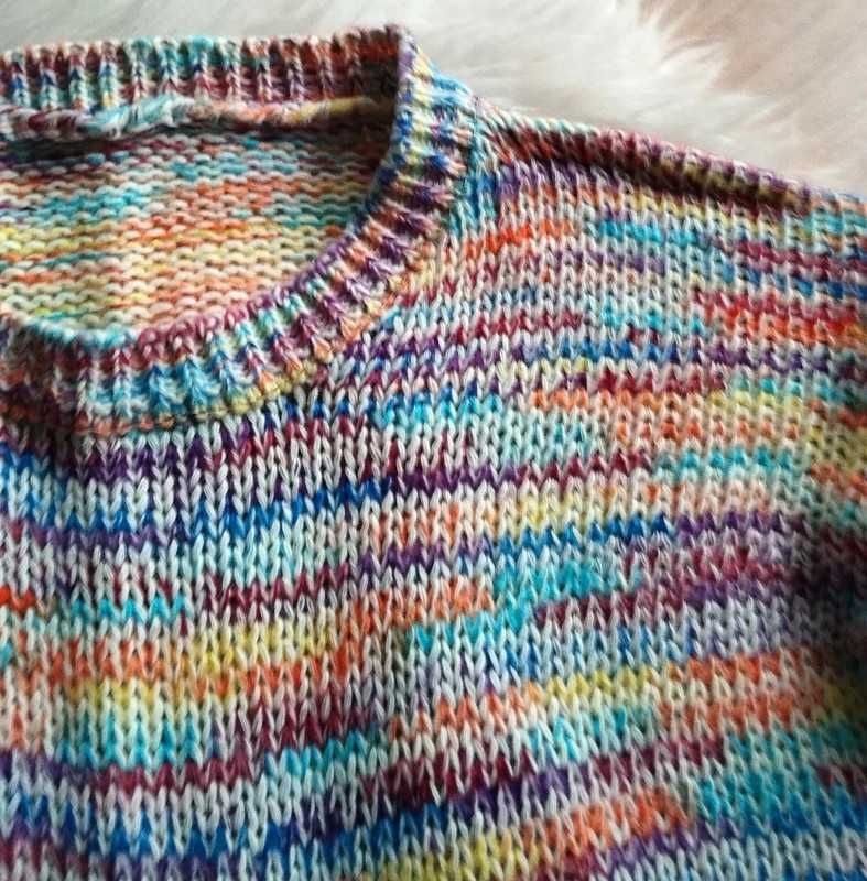 Sweter kolorowy 36-38 rozporki wiosna dzianinowy oversize