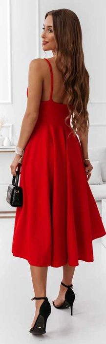 Sukienka midi z koła Pakuten Nowa wesele półmetek studniówka sylwester