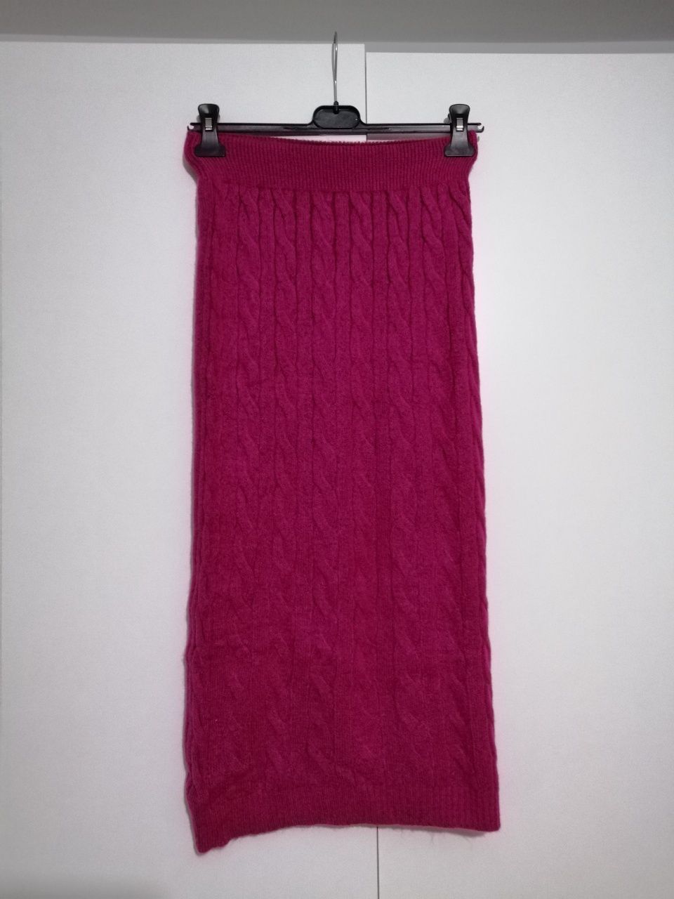 Spódnica warkocz wełna elastyczna midi s m L xl oversize uni