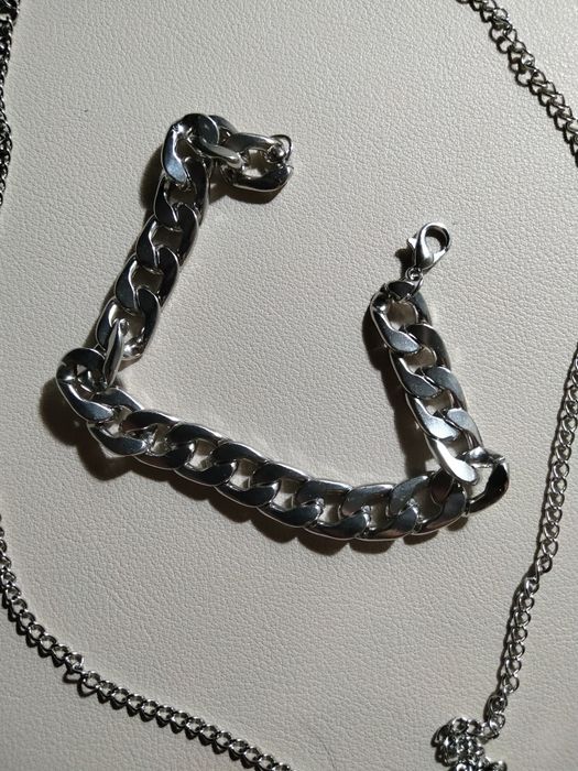 Conjunto colar e pulseira prata