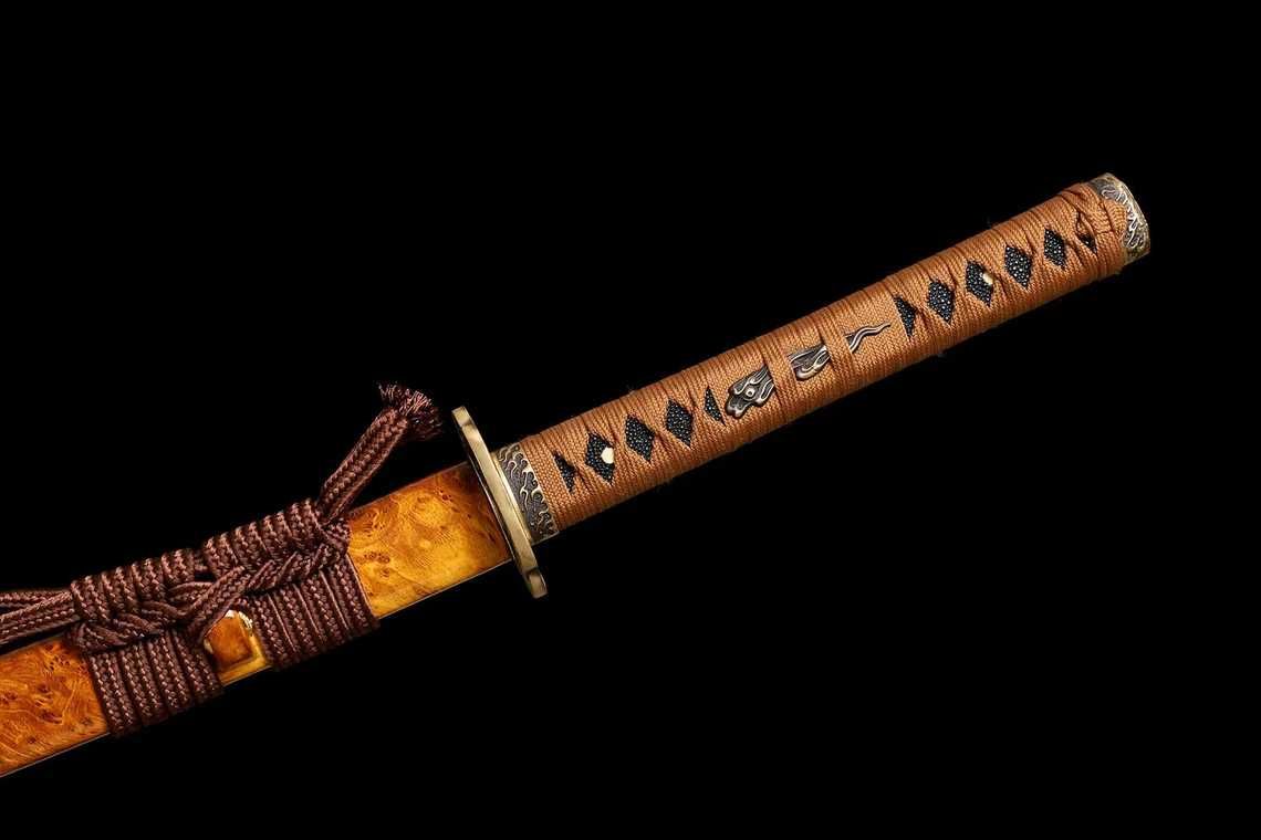 RĘKODZIEŁO - Miecz japoński samurajski Katana stal T10 szabla HAMON