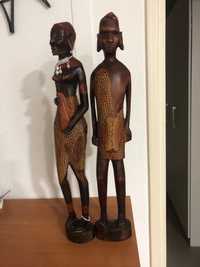 Escultura de arte em mafeira africana 60cm