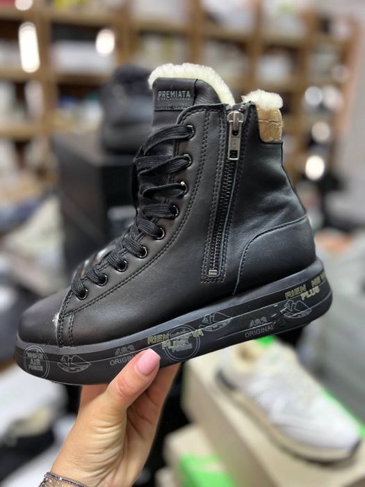 Зимние чёрные ботинки Премиата преміата premiata