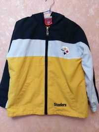 Куртка ветровка Steelers с капюшоном.