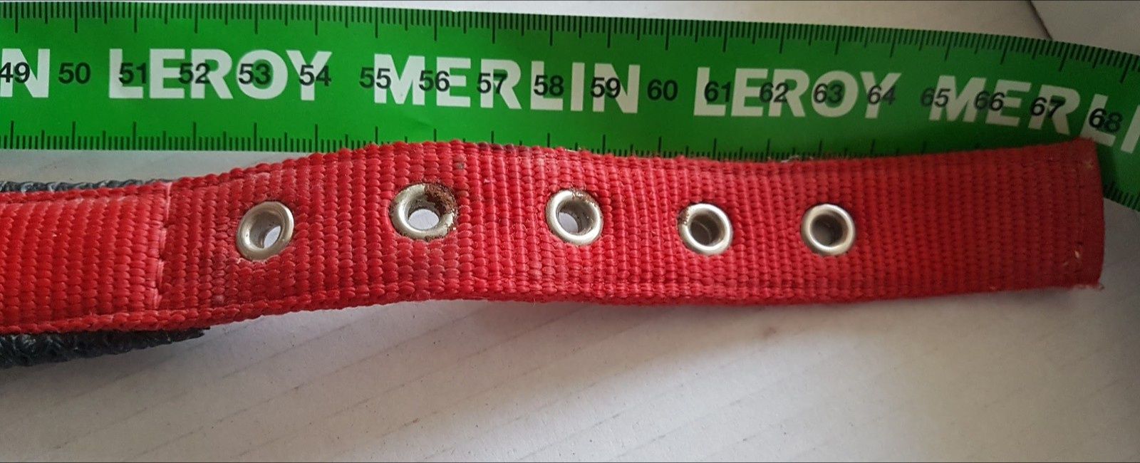 Coleira em nylon vermelha acolchoada (53a63cm perímetro)