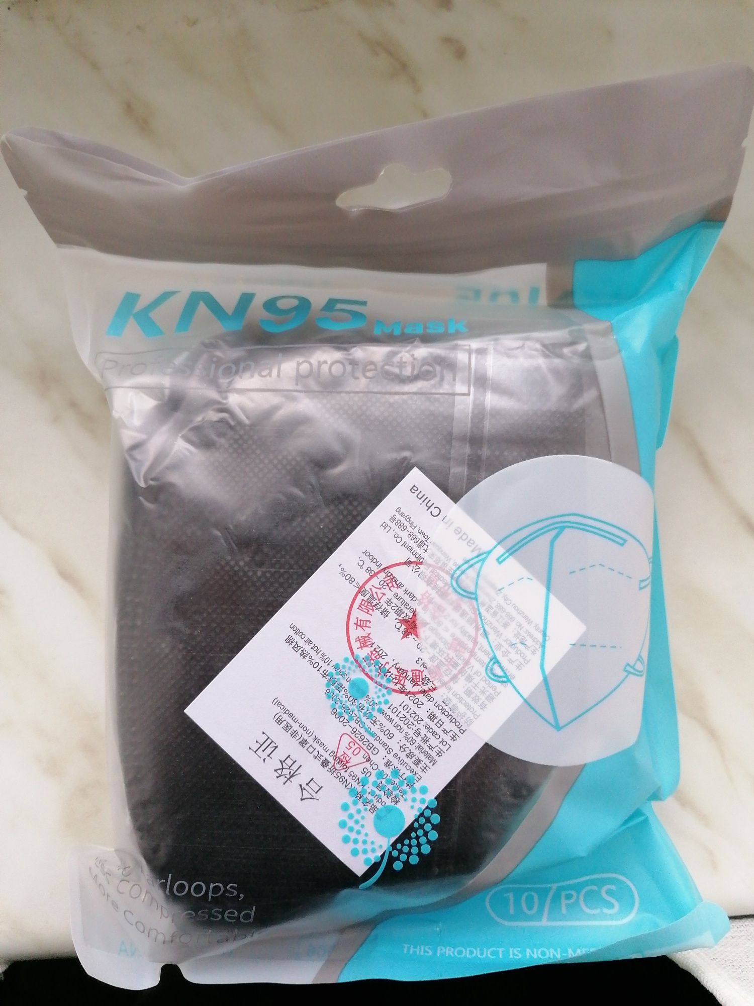 20x maseczki ochronne KN95 FFP2 czarne