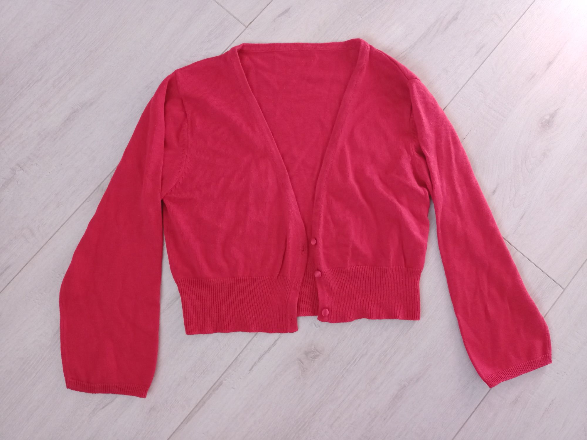 Bolerko 140 146 dziewczęce balik sweterek rozpinany koronka H&M C&A