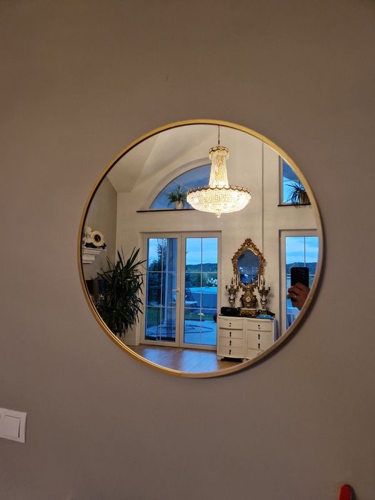 lustro Loft w okrągłej aluminiowej ramie średnica 60,70,80,90,100