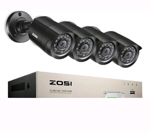 Sistema de Vídeo Vigilância HD com 4 câmeras CCTV (Kit completo) Novo