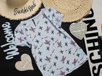 Sinsay błękitny shirt bawelna print S