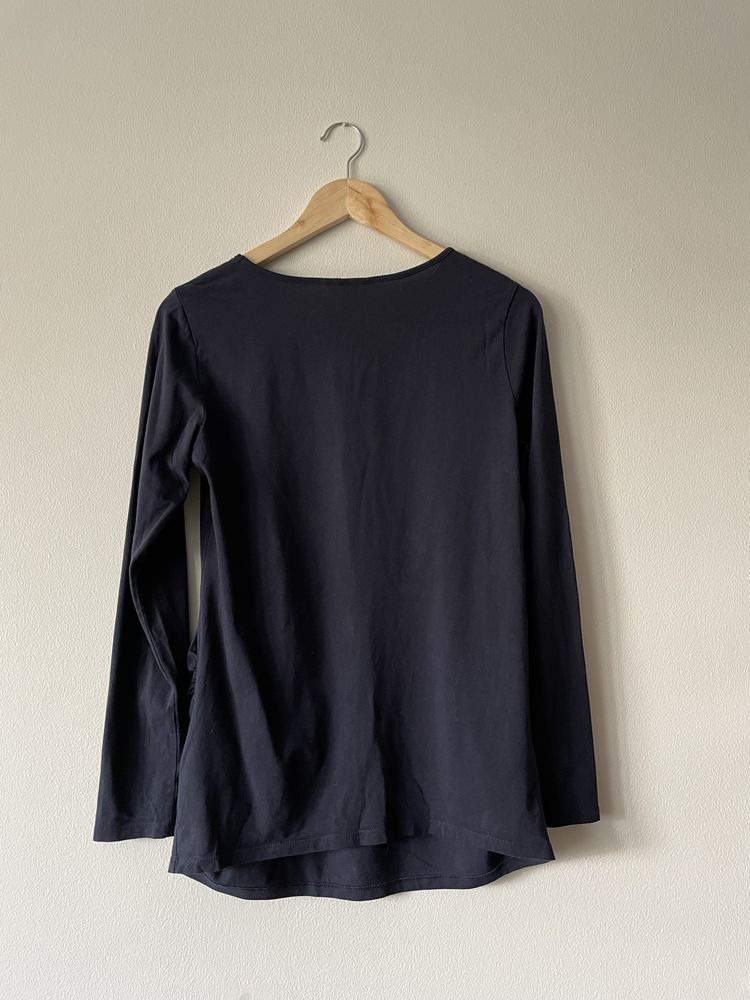 H&M Mama bluzka ciążowa granatowa modna z długim rękawem longsleeve M