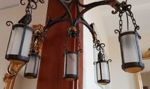 Lampa żyrandol kuty ręcznie międzywojenny antyk