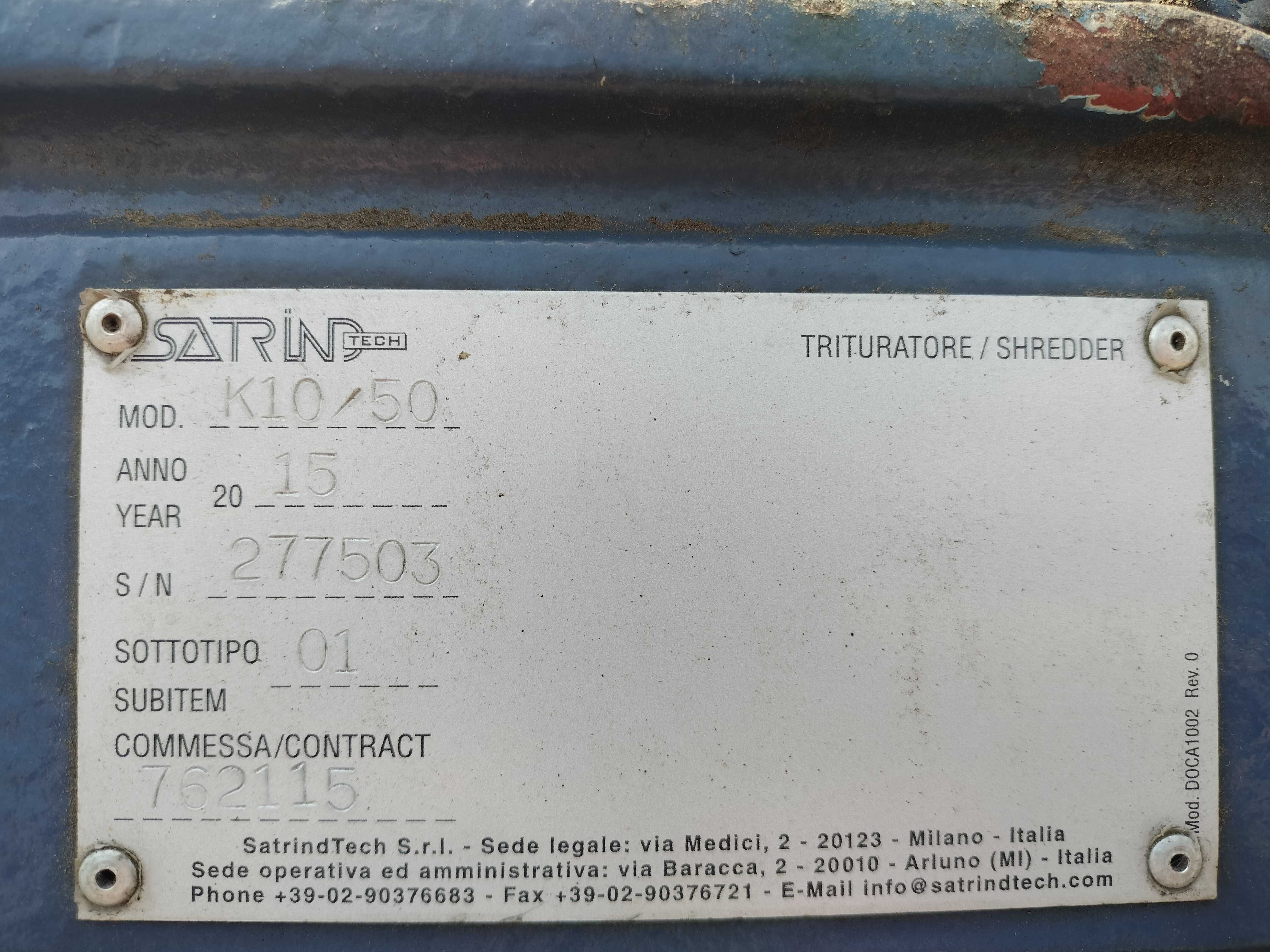 Szreder rozdrabniacz hydrauliczny dwuwałowy Satrind Tech K10/50 r.2015