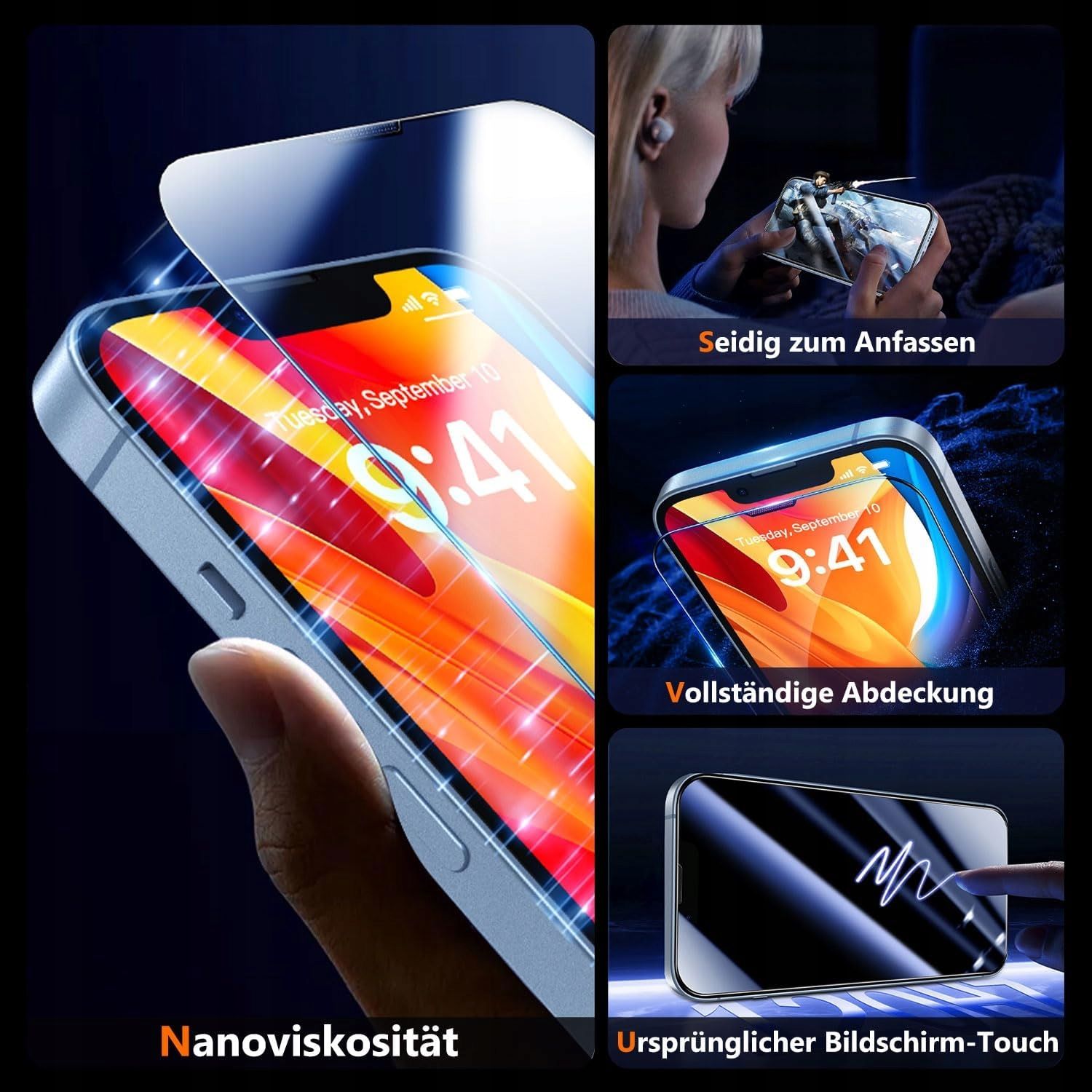 szkło hartowane do apple iphone 13/13 pro / 14 9h 2 sztuki + szablon