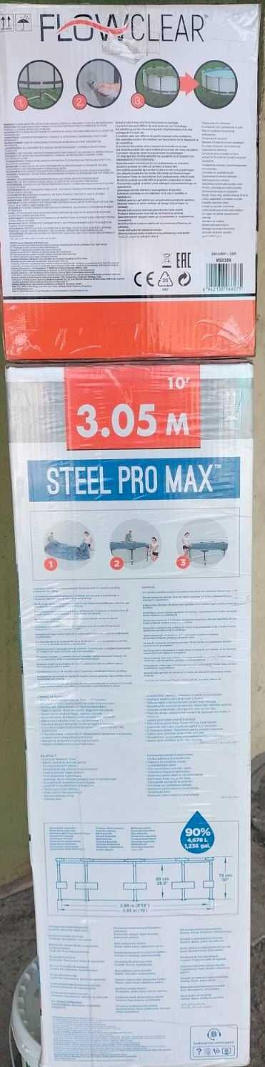 Басейн каркасний каркасный бассейн Bestway SteelProMax 305*76с насосом
