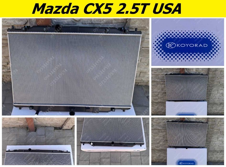 Радиатор охлаждения двигателя. Mazda CX5 2.5T USA Капот Крыло Панель