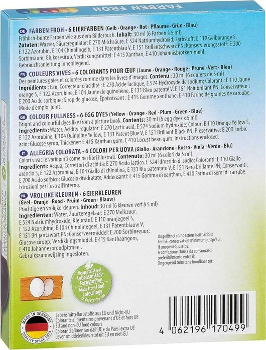 Kolory Froh – 6 płynnych farb do jajek