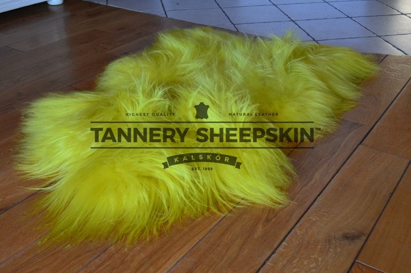 Skóra Owcza Island Żółty Dekoracyjna 90-110cm Skóry Owcze