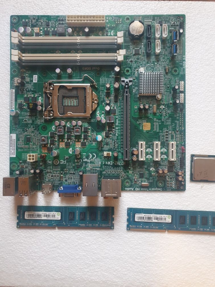 Procesor Intel Core i7 2600 4x3.4 GHz płyta i 8 GB DDR 3